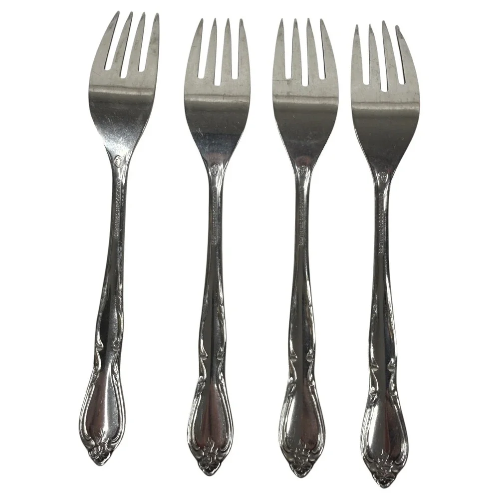 Oneida Wm A Rogers Montclair Gloria Stainless Flatware Set Fork Spoon Floral Tip